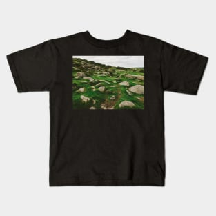 Dartmoor National Park - Many Rocks Embedded in Green Grass Kids T-Shirt